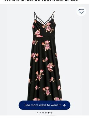 nine britton Black Maxi Dress with Pink Floral Print